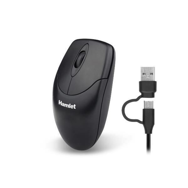 MOUSE USB-C + USB-A  1000 DPI XMICEU2-CA