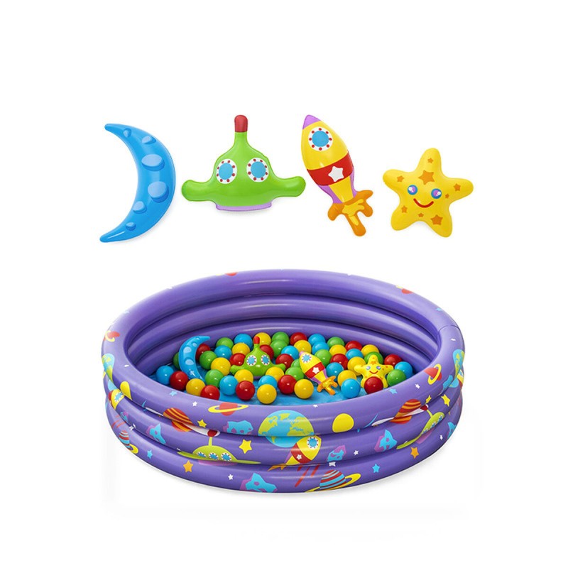 Bestway Piscina Gonfiabile per Bambini 3 Anelli con Palle 102x25 cm +2 Anni Interno e Giardino 52466